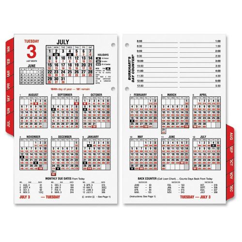 At-A-Glance Burkhardt&#039;s Day Counter Daily Refill:  11 Models for Daily Refills