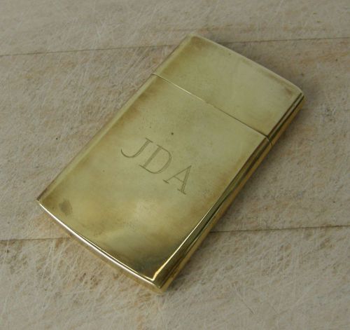 VINTAGE BUSINESS CARD CASE Credit Card Brass Chas Kennedy Japan Mid 20th Century