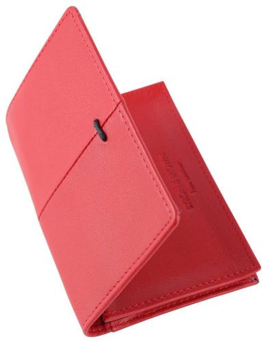 Red lace style leather credit and business card holder  by byron and brown for sale
