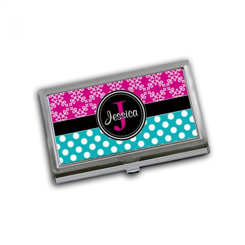 Business Card Holder - Hot pink card case,Personalized boss gift - 004