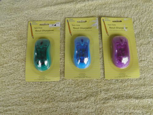 3 COMPUTER MOUSE SHAPED PENCIL SHARPENERS