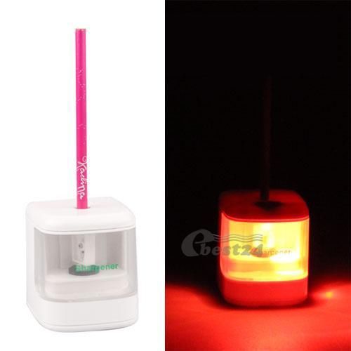 USB Electric Flashing LED Pencil Sharpener Gadget for Home Child Office