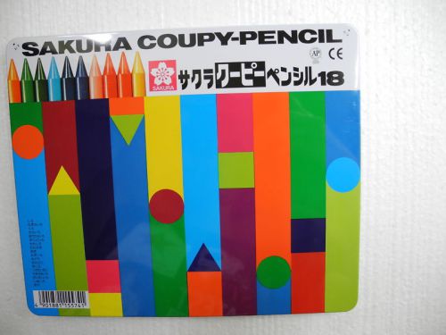 Sakura coupy-pencil 18 color with metal boxfree eraser