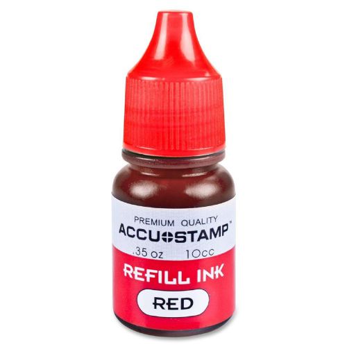 COSCO ACCU-STAMP Red Stamp Ink Refill 0.35 oz Bottle 090683