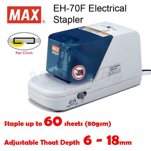 MAX EH-70F Heavy Duty Flat Clinch Electronic Stapler (up to 70 pages) 100V-240V
