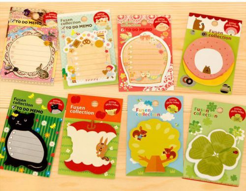 Lot 4pcs kawaii cute animal memo pad korean stationery sticky notes squirrel fun for sale