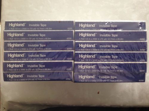 Highland 6200 Invisible Tape 1/2 in. x 2592, 6 Pack!!