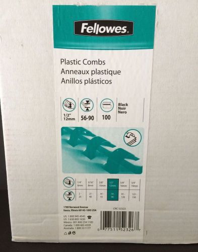 Fellowes Plastic Combs - 1/2&#034;, 56-90 Sheets, 100 count - Part # CRC 52323