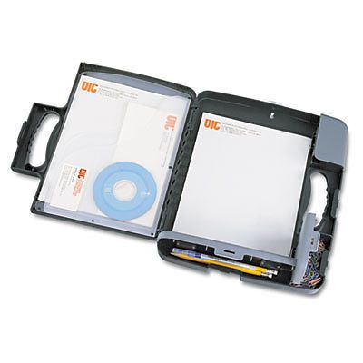 Portable Storage Clipboard Case, 3/4&#034; Capacity, Holds 9w x 12h, Charcoal