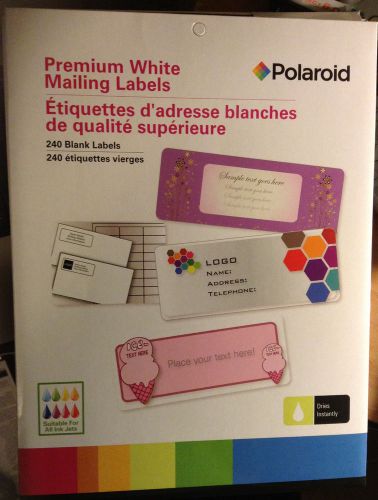Polaroid Premium White Blank Mailing Address Labels-NIP- 240-ct.