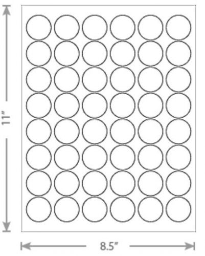 100 Sheets of White Laser Inkjet 1.2&#034; Round Circle Dots Jar 4800 Labels