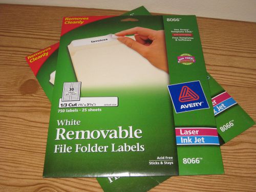 Avery White Removable File Folder Labels Laser Ink Jet 8066