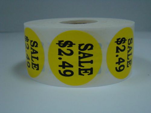 1 Roll 1000 each 1.5&#034; Round YELLOW SALE $2.49 Price Point Retail Labels Stickers