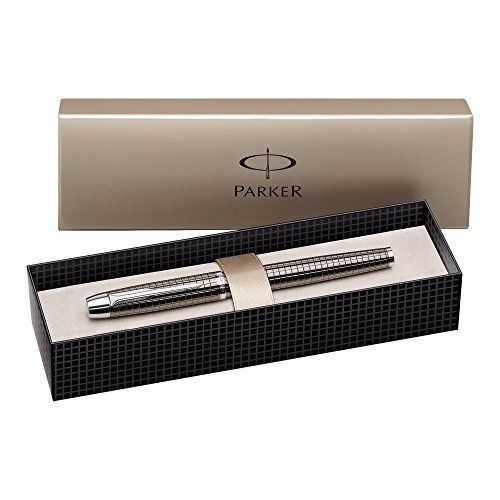 Parker im premium deep gun metal chiselled medium nib fountain pen - gift boxed for sale