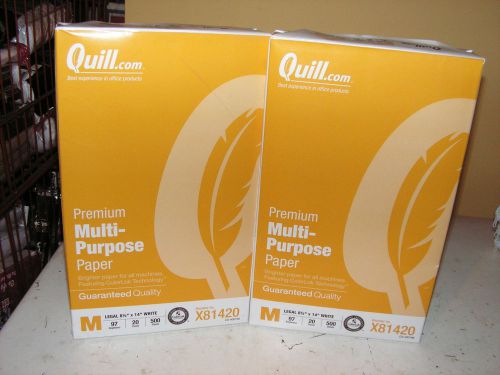 2 LOT ~ Quill Premium Multi-purpose printer paper 8.5&#034; X 11&#034; 97 bright, 20 lb