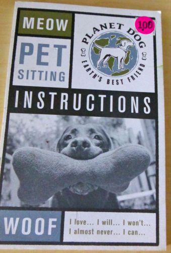 NOTE PAD  PRE-PRINTED PET SITTING INSTRUCTION PAD