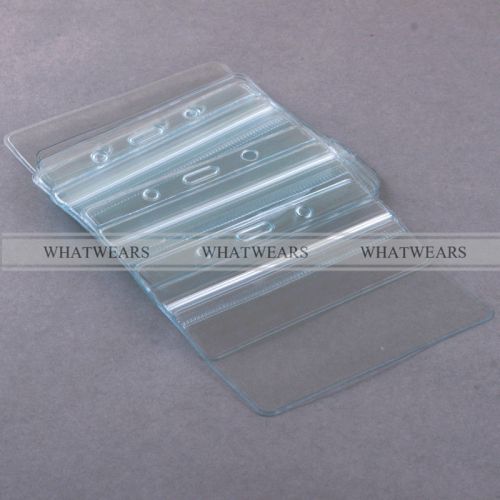 30x horizontal id badge card plastic clear pocket holder pouch case bag qqu for sale