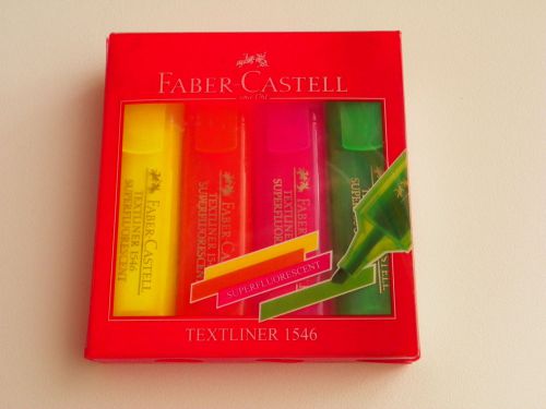 FABER CASTELL TEXLINERS1546 LOT 4 HIGHLIGHTERS FLUORESCENT OFFICE SCHOOL WRITE