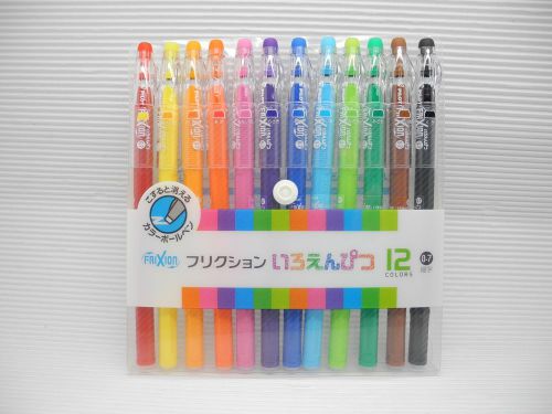 PILOT 0.7mm Frixion/ Erasable colors pencil/roller ball pen 12 Colors Set
