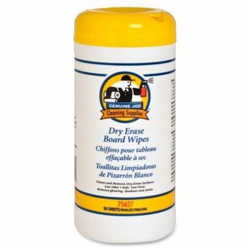 Genuine Joe Board Wipes, Dry-Erase, Nontoxic/Low-Odor, 50 Wipes (GJO75627)