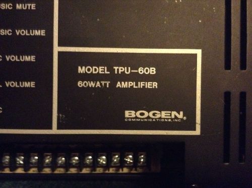 Bogen TPU-60B 60 Watt Telephone Paging PA Amplifier