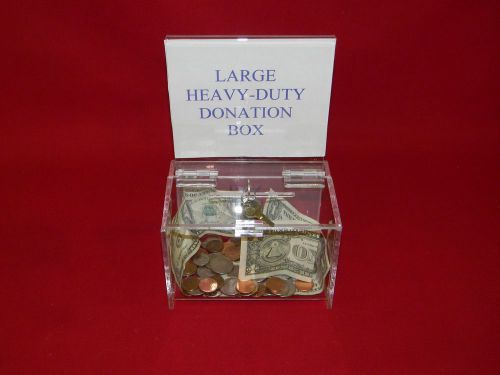 1 LARGE, HEAVY DUTY, DONATION BOX WITH KEY LOCK