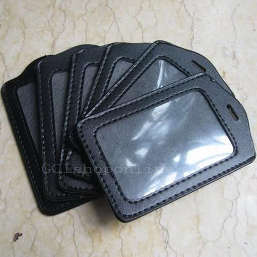 Lot 10 Business ID Card Badge Holder Vertical Black VL one one one