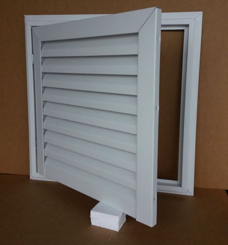 24&#034; WIDE X 24&#034; TALL HINGED ALUMINUM GABLE VENT WITH WHITE ENAMEL FINISH