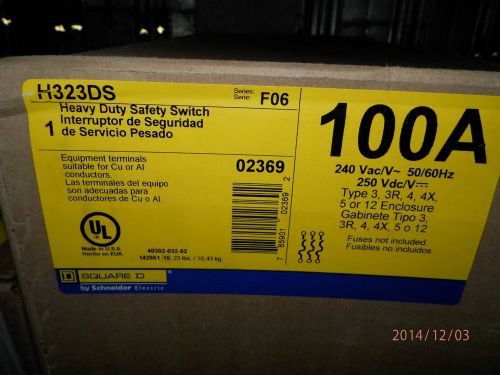 Square D  H323DS stainless steel 100 amp 240 volt 3 phase- fusible  safety sw