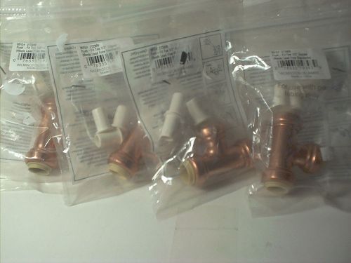 Four &#034;push-to-fit&#034; tees 1/2&#034; new in package ; pex,copper,cpvc tubing for sale