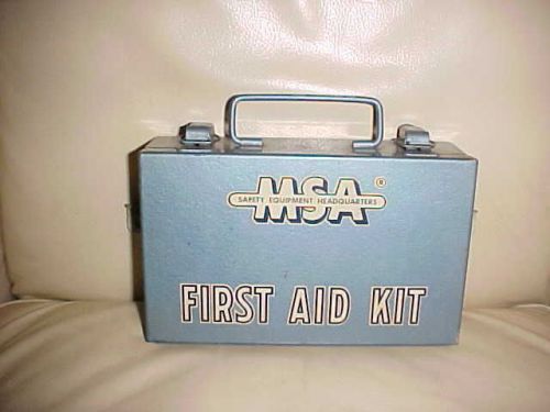 VINTAGE FIRST AID KIT MINE SAFETY APPLIANCES CO. BLUE BOX 1950&#039;s?