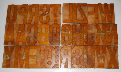 India 30 Vintage Letterpress Wood Type English Alphabets Nicely Hand Crafted 5&#034;