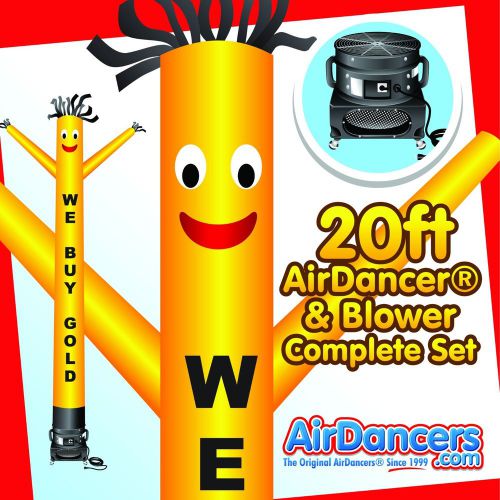 Yellow We Buy Gold AirDancer® &amp; Blower 20ft Inflatable Air Dancer Set