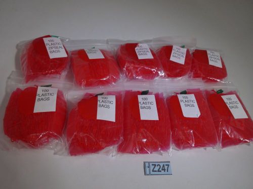 1000 1/2&#034; X 1/2&#034; RED 2M Plastic Zipseal Bags HOLD 1 SCREW GEM OR OTHER SML ITEM