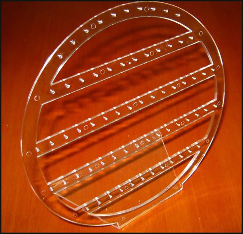 CLEAR Round Shaped 66 Hole Earring Counter Display NEW