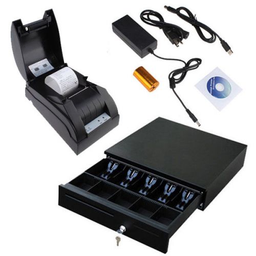 New point of sale workstation small business cash money drawer &amp; receipt printer for sale
