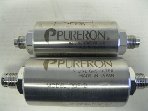 Lot of 2 pureron in line gas filter model no: pgf-2/ 0.01 micron rating for sale