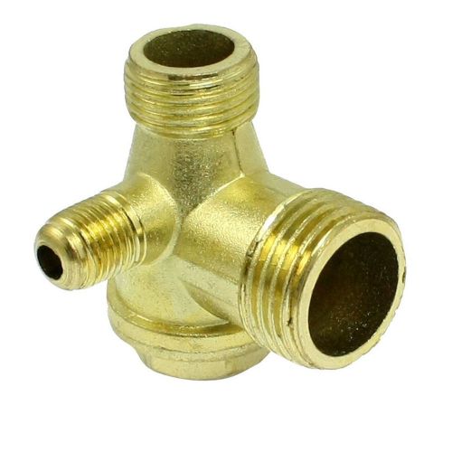 NEW Male Thread Brass Air Compressor Check Valve Spare Parts Gold Tone