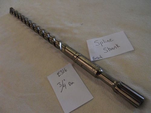 New 3/4&#034; diameter bosch spline sh. carbide tip hammer drill bit 17&#034; german e316 for sale