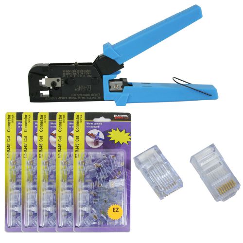 Platinum tools 100004c ez-rj45 crimper tool, jar ez-rj45 cat5/5e 250 connectors for sale