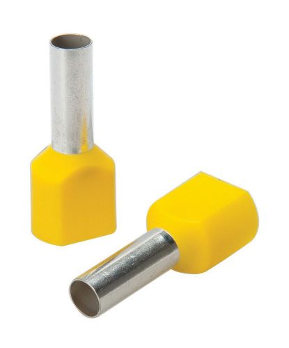 NEW Greenlee 875/14 AWG 10 by 26mm Long Twin Insulated Wire Ferrules, Yellow,