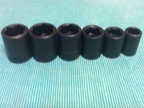 Armstrong 1/2&#034; Drive 6 pt Impact Sockets? 6pc Set? 5/8?3/4?13/16?15/16?1&#034;?1 1/16