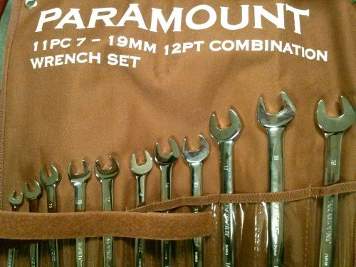 Paramount 11pc 7 - 19mm 12 pt combination wrench set