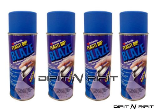 Performix Plasti Dip 4 Pack of Blaze Blue Aerosol Spray Cans Rubber Dip