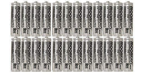 Moonrays Rechargeable NiCd AA Batteries for Solar Powered Units - 24 Pack