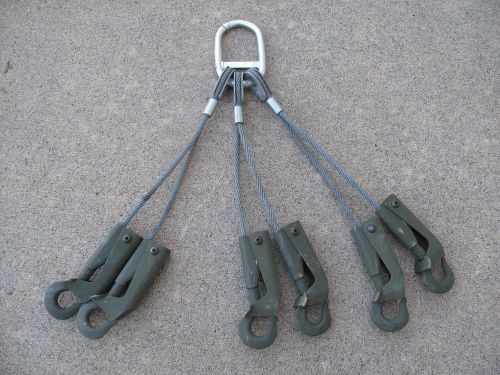 Usa military heavy duty lifting straps with 6 safety hooks &amp; 5400 lb. capacity for sale