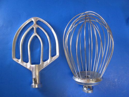 2 PC SET 12 Quart Bakery Mixer Wire Whip Whisk&amp; Flat Beater for Hobart A120 125