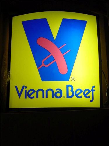 New old stock VIENNA BEEF flourecent Light Resturant sign c1980s 24x20