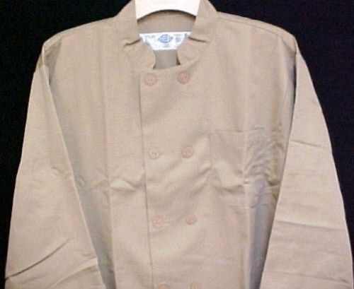 Dickies Chef Coat Tan CW070305 Restaurant Button Front Uniform Jacket 2XL New