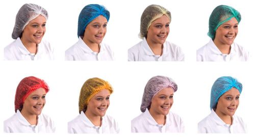 100 Shield Disposable Mob Mop Caps Hair Nets Double Stitched All Colours